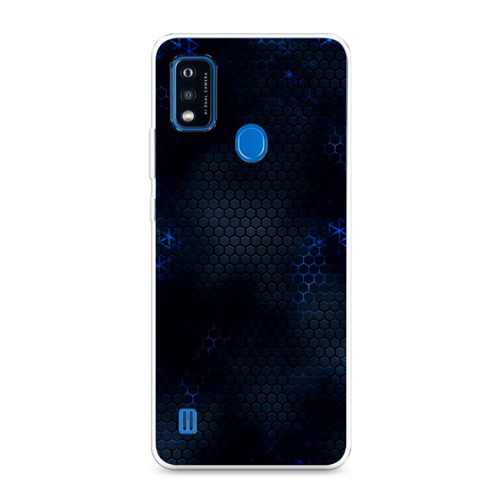 фото Силиконовый чехол "фон соты синие" на zte blade a51 awog