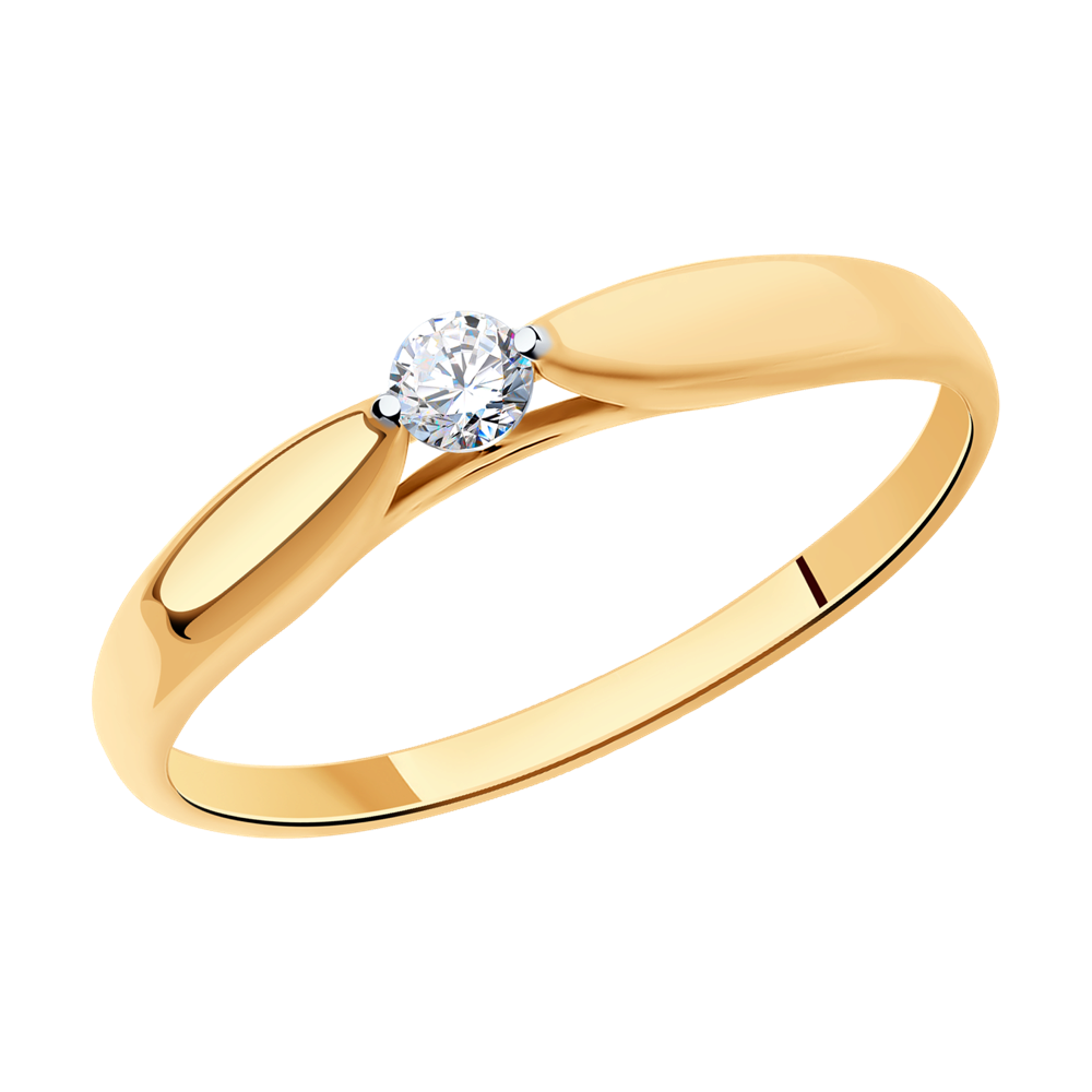 

Кольцо из красного золота р. 17 SOKOLOV 019121, фианит, 019121