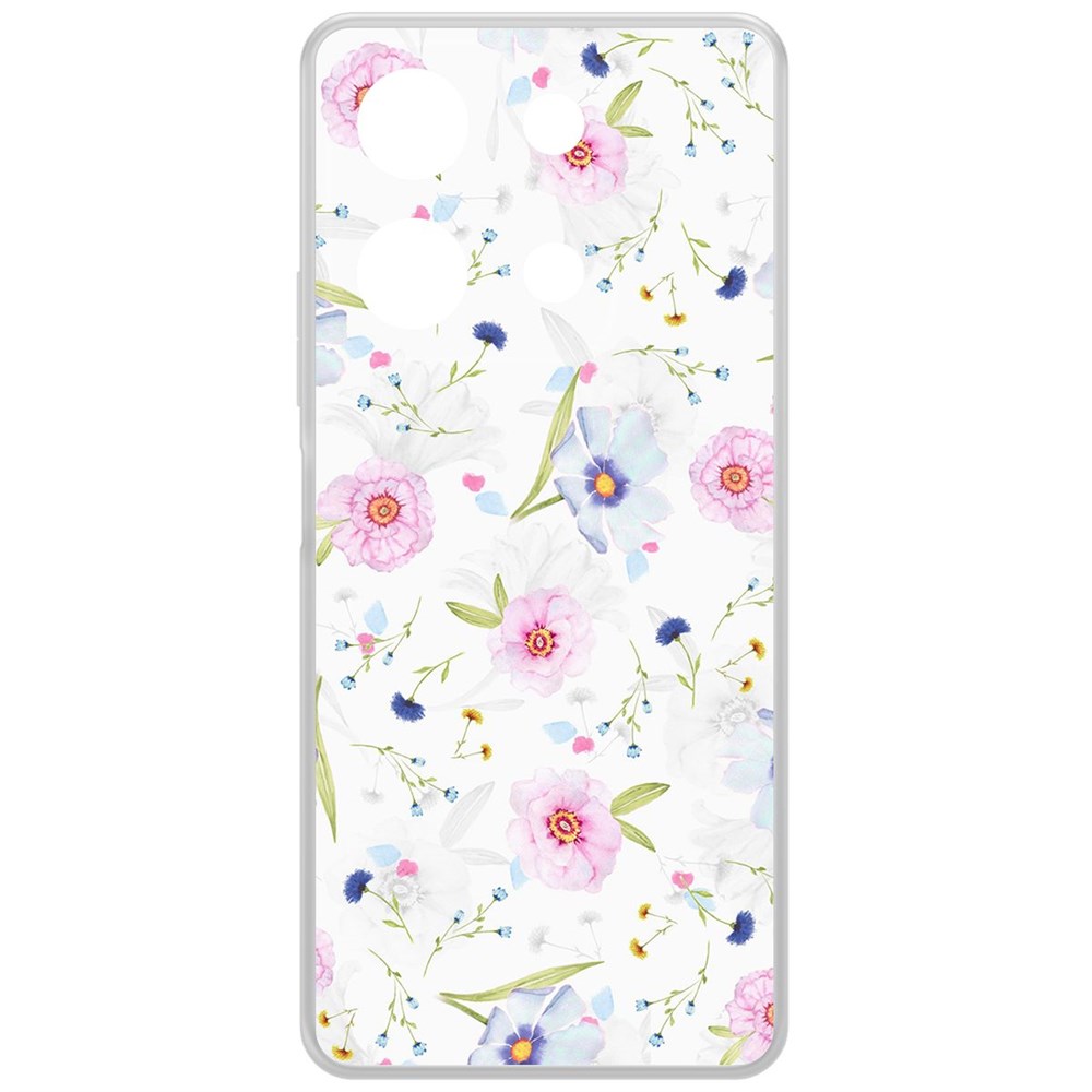 

Чехол-накладка Krutoff Clear Case Цветочный паттерн 3 для INFINIX Note 30, Прозрачный
