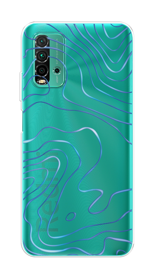 

Чехол на Xiaomi Redmi 9T "Blue lines", Прозрачный;синий, 39850-1