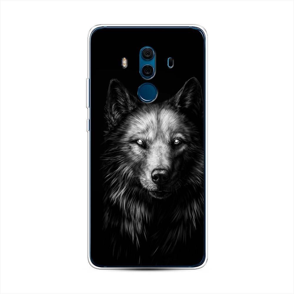 

Чехол Awog на Huawei Mate 10 Pro "Волк черно белый", Разноцветный, 63450-1