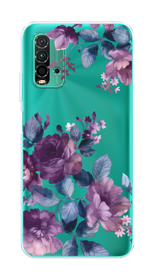 

Чехол на Xiaomi Redmi 9T "Purple Blossoms", Синий;фиолетовый, 39850-1