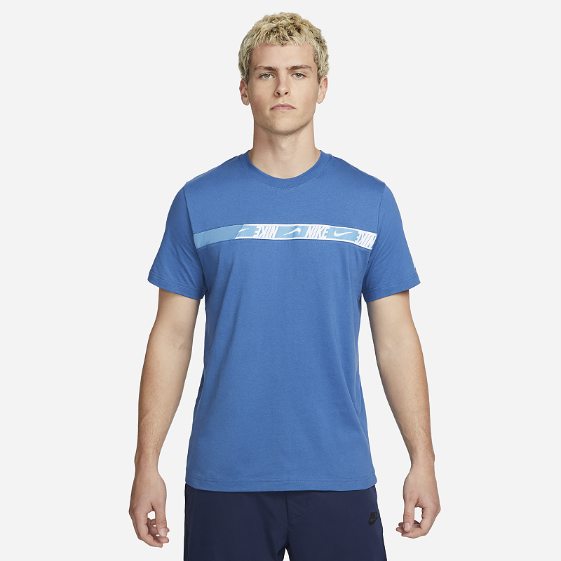 Футболка мужская Nike Sportswear Repeat DM4675-407 голубая 2XL