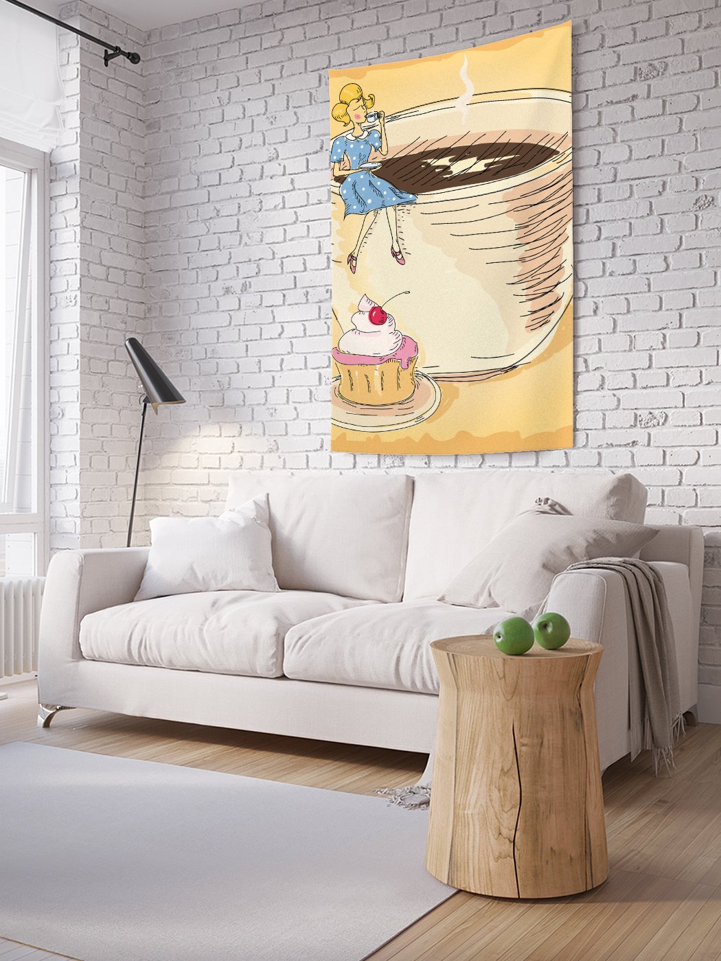фото Вертикальное фотопанно на стену joyarty "с кофе на чашке кофе", 150x200 см