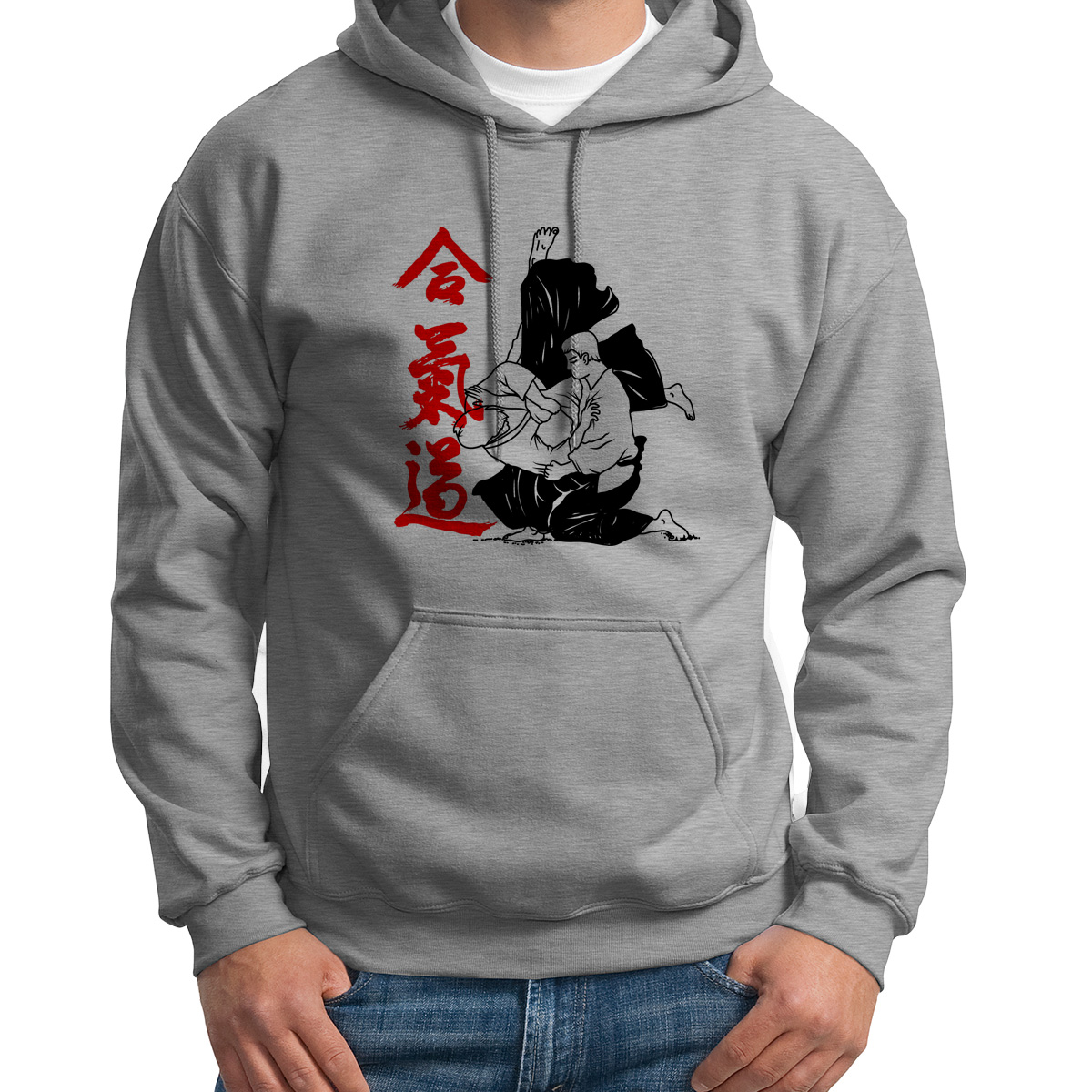 

Худи унисекс CoolPodarok Борьба Айкидо серое 46 RU, S0151302