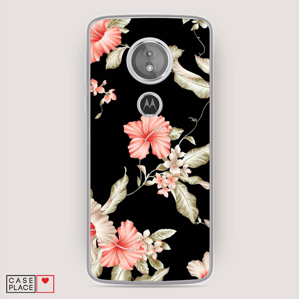 

Чехол Awog на Motorola Moto E5 / Моторола Мото E5 "Цветы на черном", Разноцветный, 241050-8