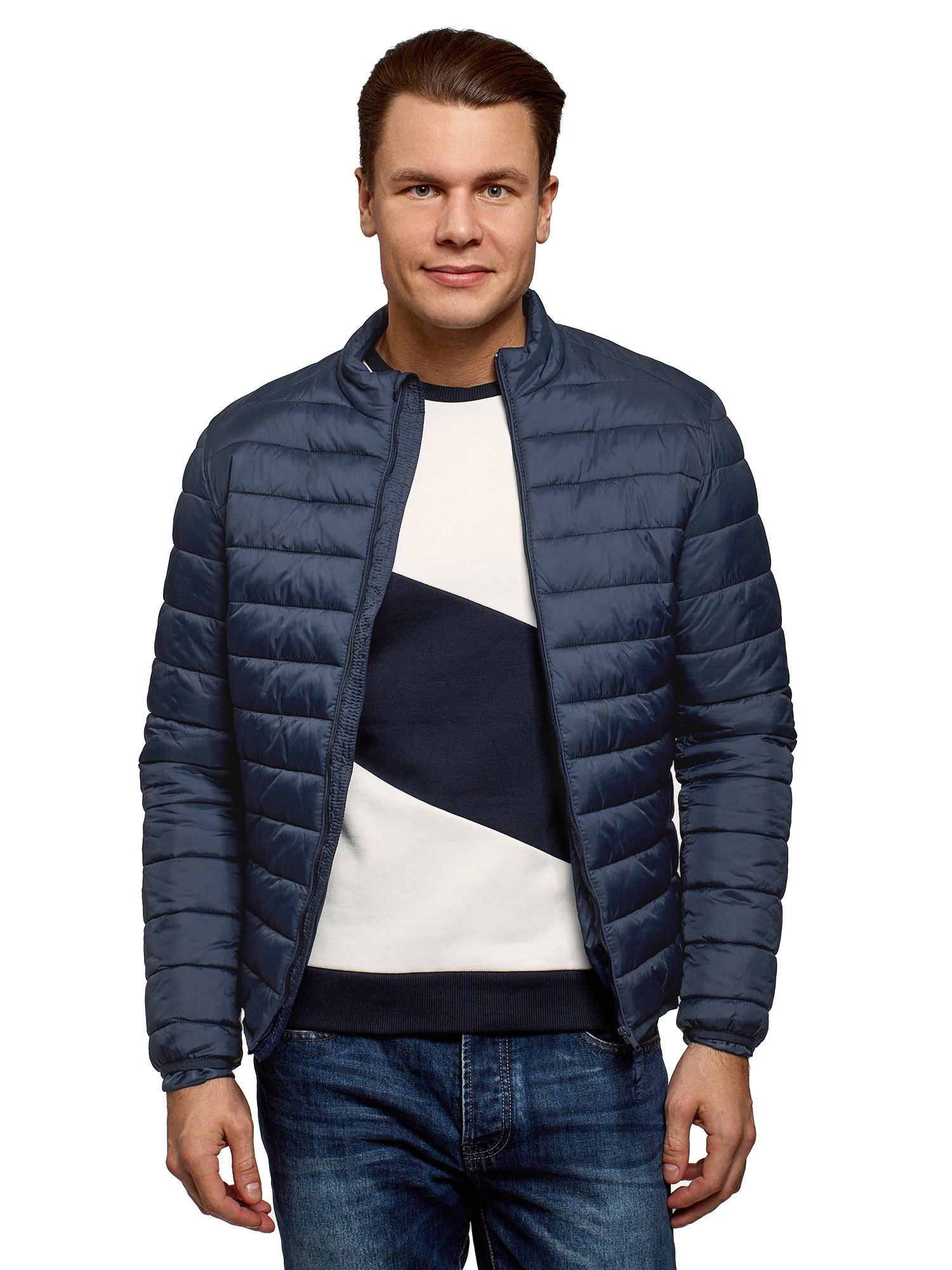 

Куртка мужская oodji 1B111008M синяя 2XL, Синий, 1B111008M