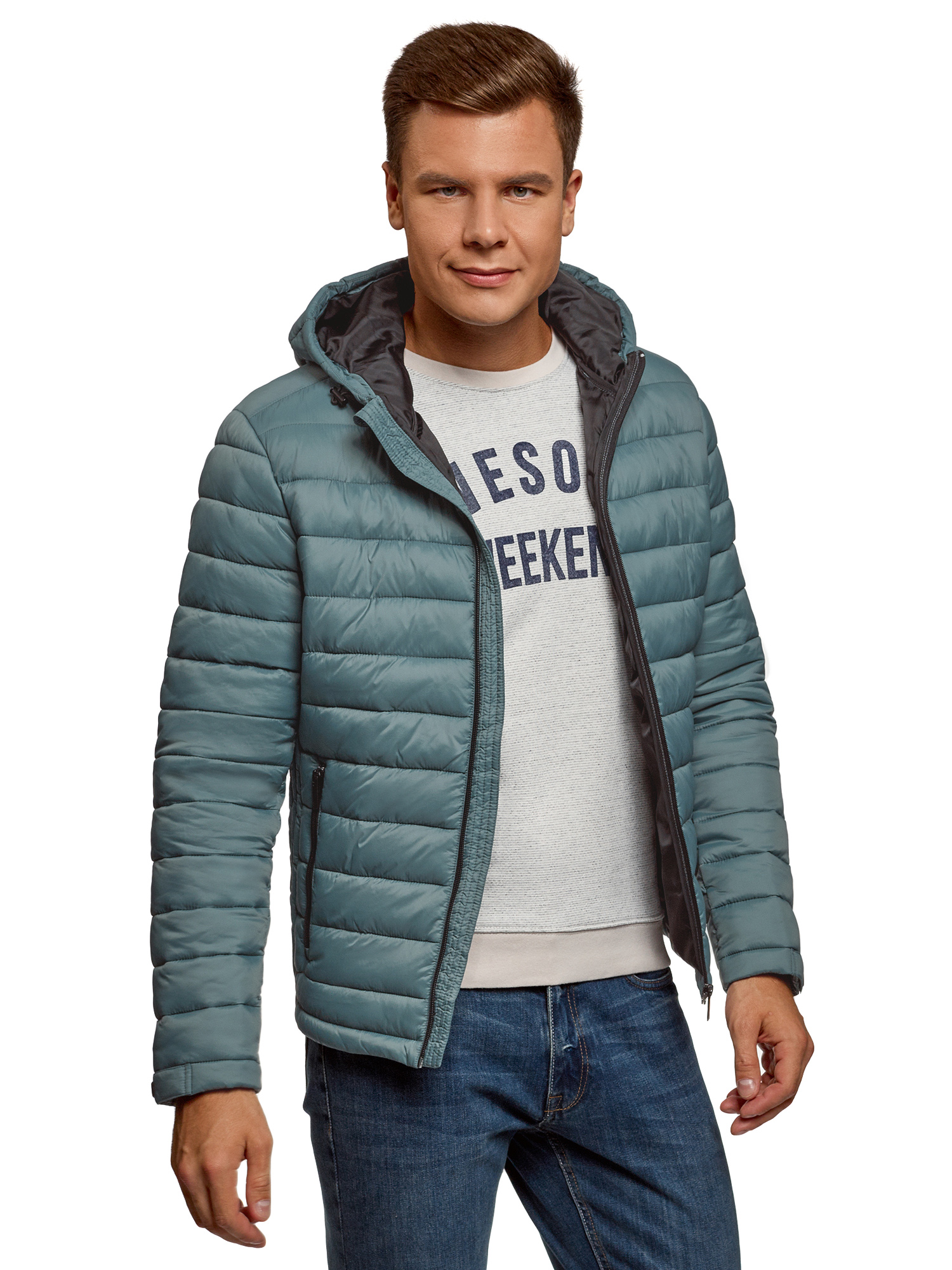 

Куртка мужская oodji 1B112009M синяя XL, Синий, 1B112009M