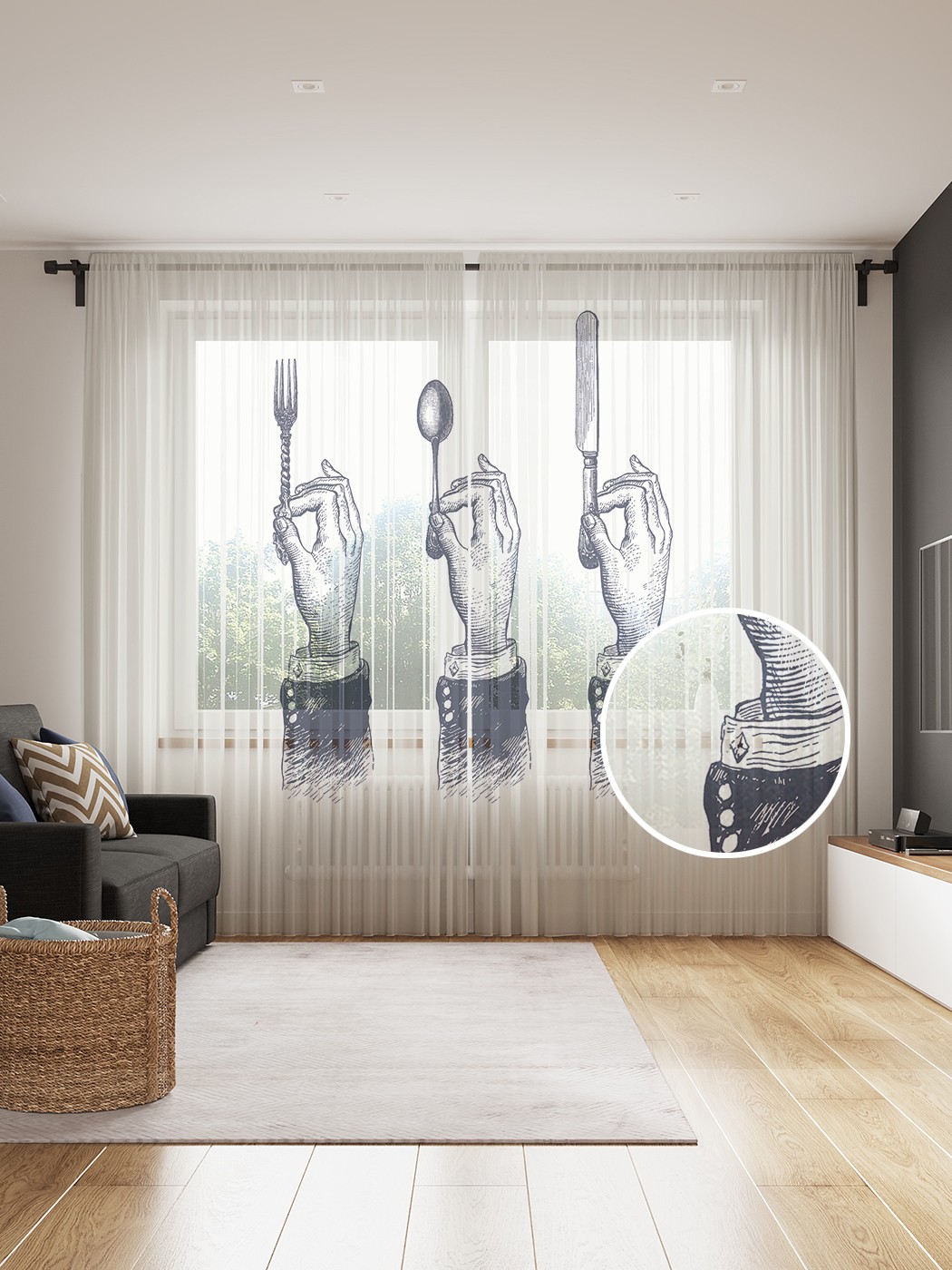 фото Фототюль joyarty "правила этикета", 145x265см (2 полотна со шторной лентой + 50 крючков)