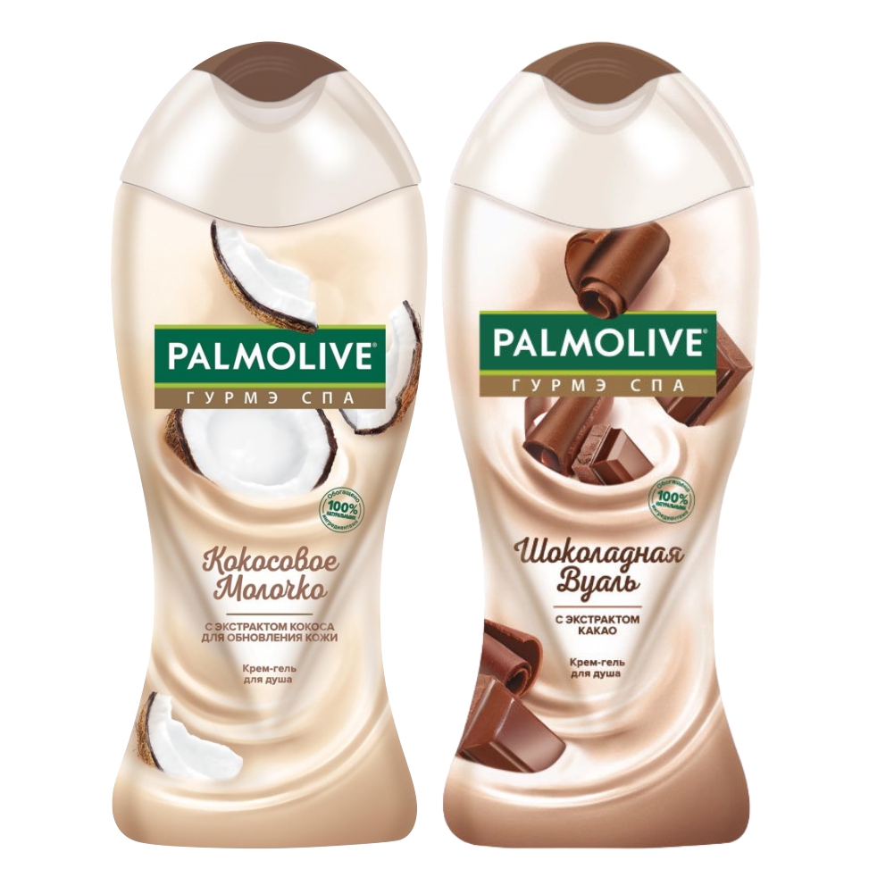 Набор гелей для душа Palmolive Гурмэ СПА Кокосовое молочко и Шоколадная Вуаль по 250 мл bielenda кремовое кокосовое молочко с пребиотиком для ванны и душа 400