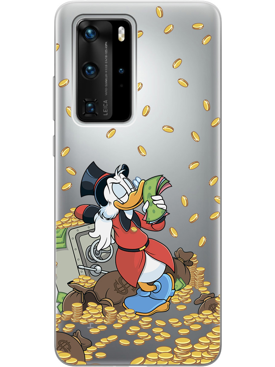

Силиконовый чехол на Huawei P40 Pro с принтом "Скрудж и сейф" прозрачный, Белый;красный;прозрачный, 722839271
