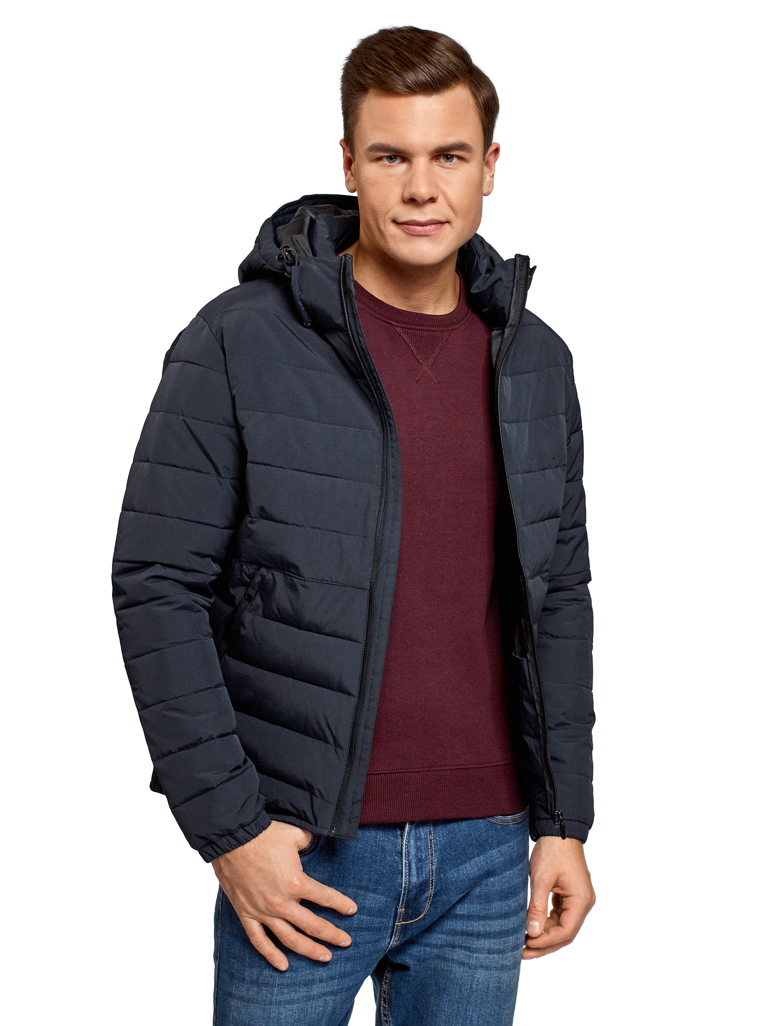 

Куртка мужская oodji 1B112036M синяя 2XL, Синий, 1B112036M