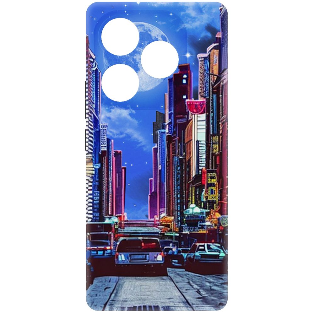 

Чехол-накладка Krutoff Soft Case Ночной город для ITEL S23+ черный