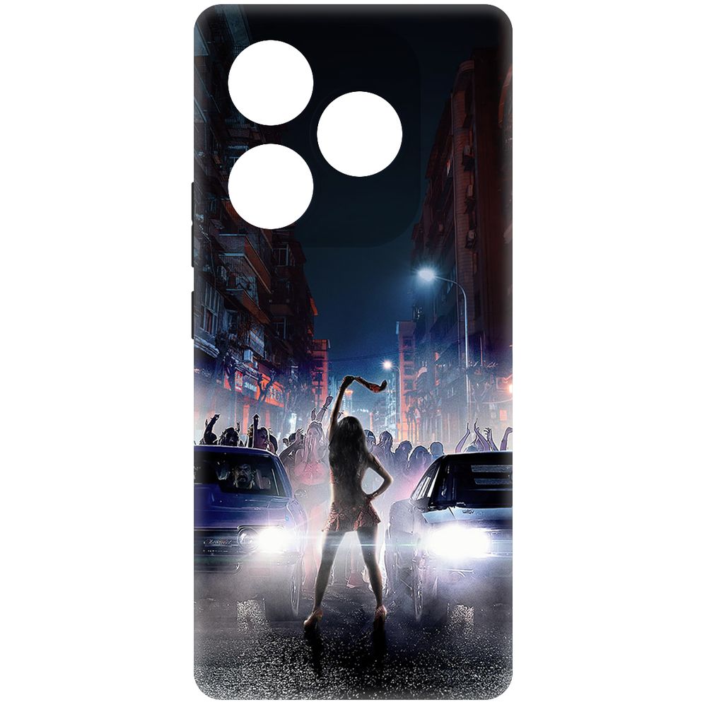 

Чехол-накладка Krutoff Soft Case Форсаж. Стритрейсинг для Itel S23+ черный