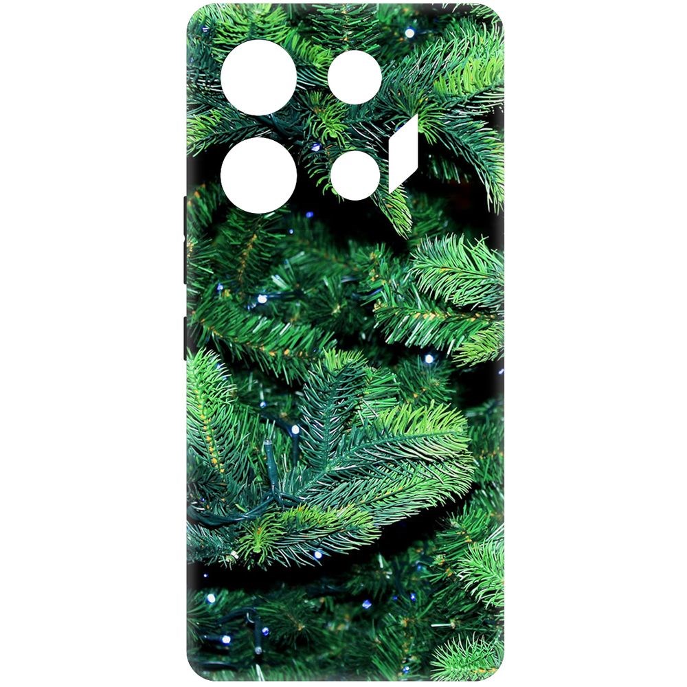 Чехол-накладка Krutoff Soft Case Еловые лапки для Infinix GT 10 Pro черный