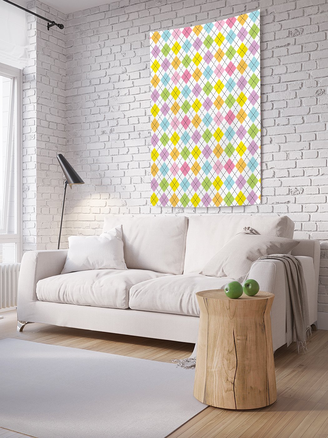 

Вертикальное фотопанно на стену JoyArty Разноцветный аргайл 150x200 см, Разноцветный аргайл