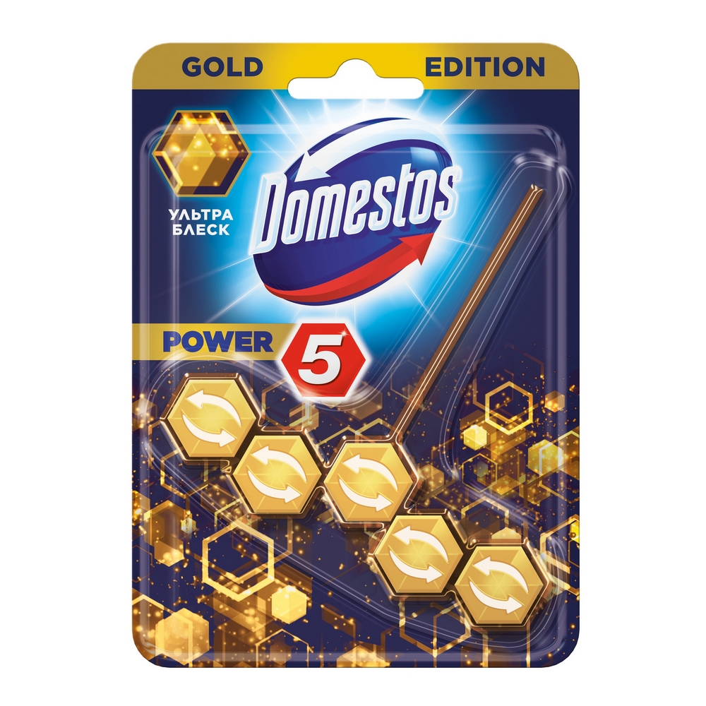 Блок для унитаза Domestos Power 5 Ультра блеск 55г