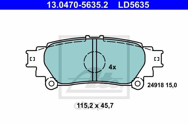 

13.0470-5635.2 Колодки Дисковые Задние Lexus Rx 350 09> ATE 13047056352