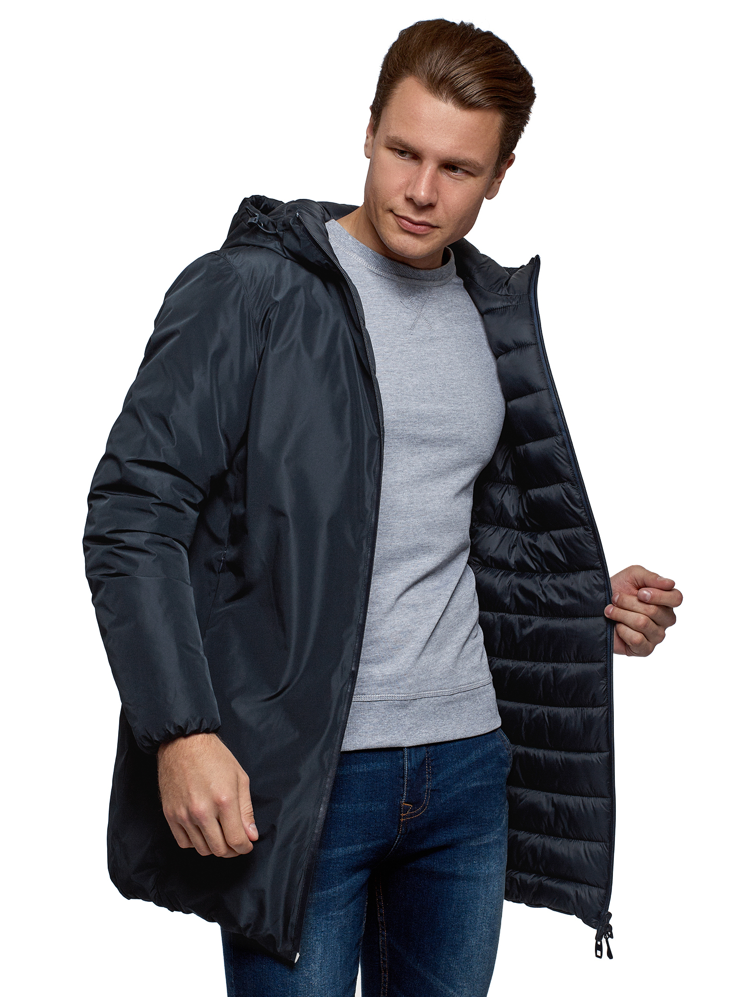 

Куртка мужская oodji 1L114001M синяя XL, Синий, 1L114001M