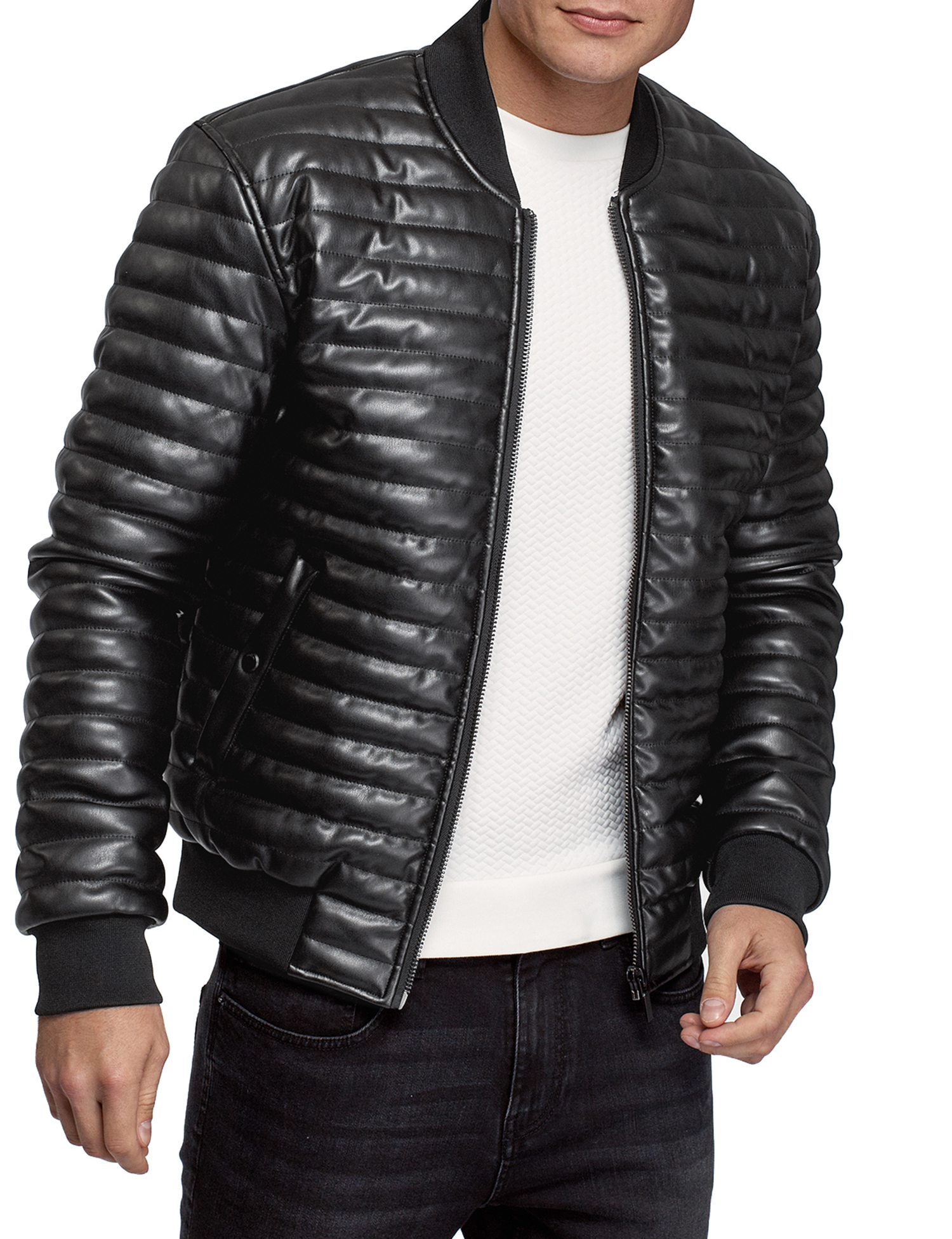 фото Кожаная куртка мужская oodji 1l511053m черная l