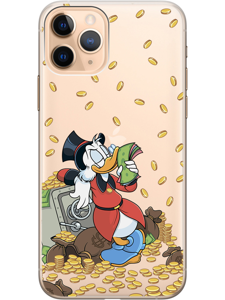 

Силиконовый чехол на Apple iPhone 11 Pro с принтом "Скрудж и сейф" прозрачный, Белый;красный;прозрачный, 721799671
