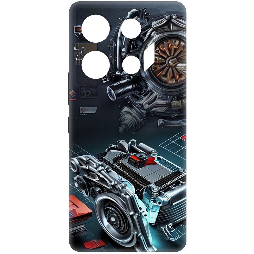 

Чехол-накладка Krutoff Soft Case Моторы для Infinix GT 10 Pro черный