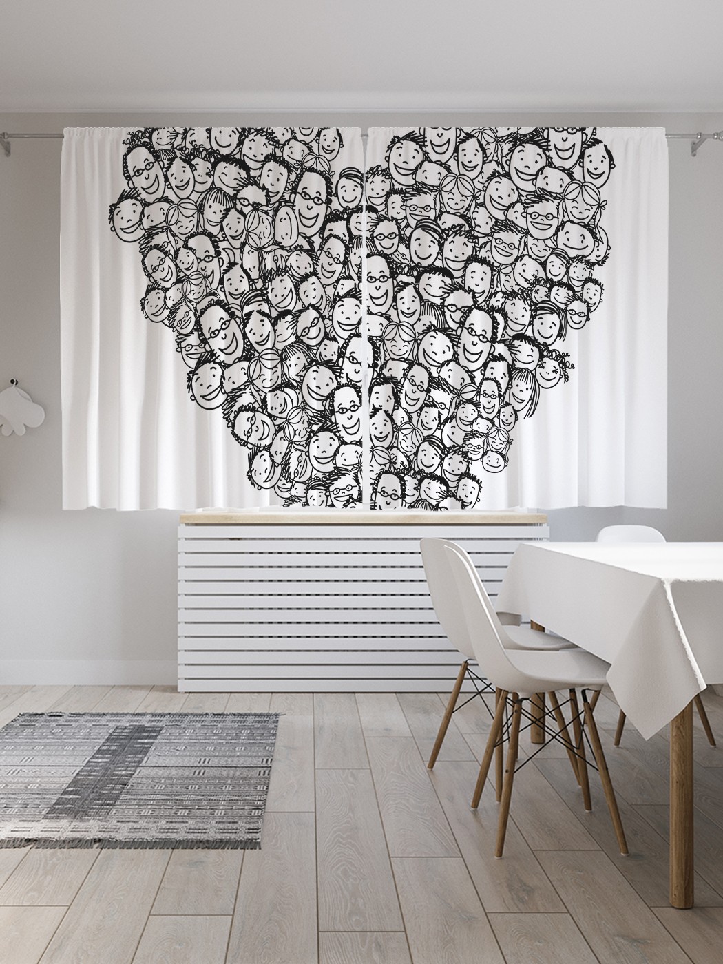 

Классические шторы JoyArty "Портреты в сердце", серия Oxford DeLux, 2 полотна 145x180 см, Портреты в сердце