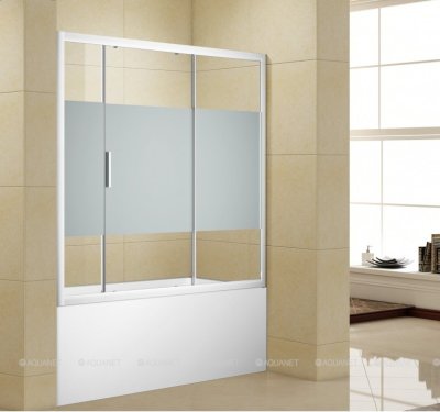 фото Aquanet шторка для ванны aquanet practic ae10-b-170h150u-cp, прозрачное стекло