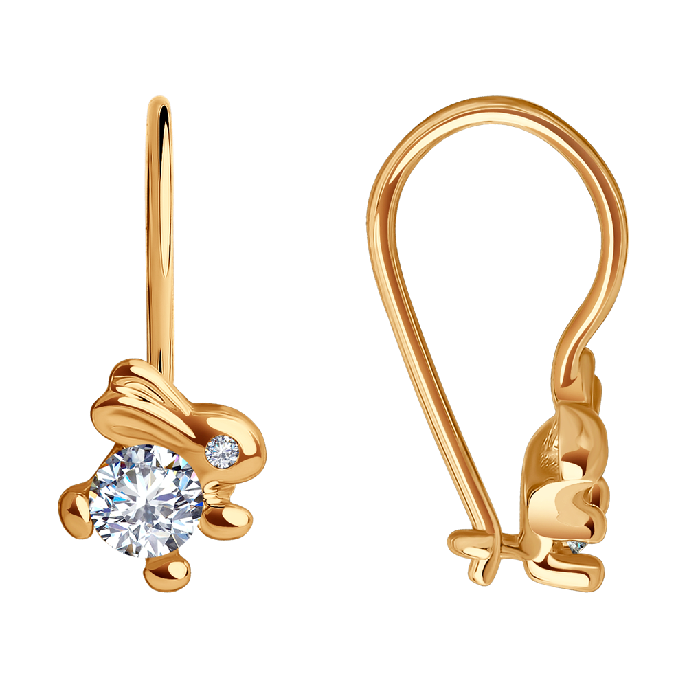 

Серьги из красного золота SOKOLOV 0200036, фианит, 0200036