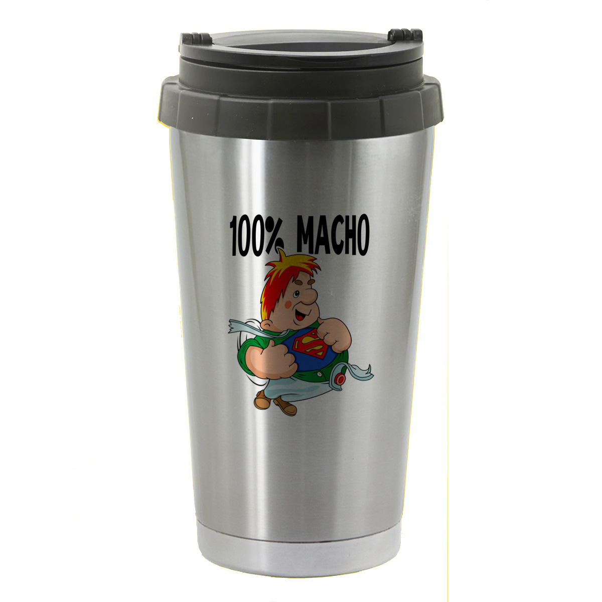 

Термостакан серый CoolPodarok Прикол. 100% мачо