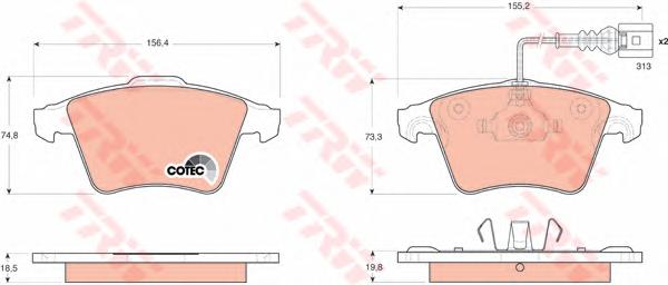 

Колодки Дисковые П. Vw Touareg 3.0-6.0 V12 04> Gdb1651 =1045 22