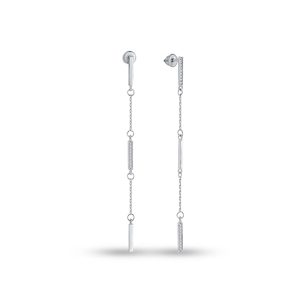 

Серьги подвески из серебра 585Gold 702011148, фианит, 702011148