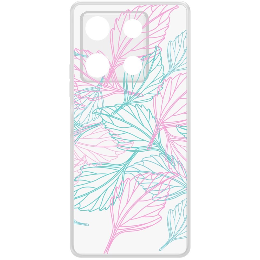 

Чехол-накладка Krutoff Clear Case Листья паттерн для INFINIX Note 30 Pro, Прозрачный