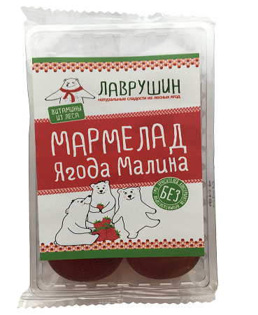 

Мармелад Лаврушин Ягода Малина желейно-фруктовый 95 г