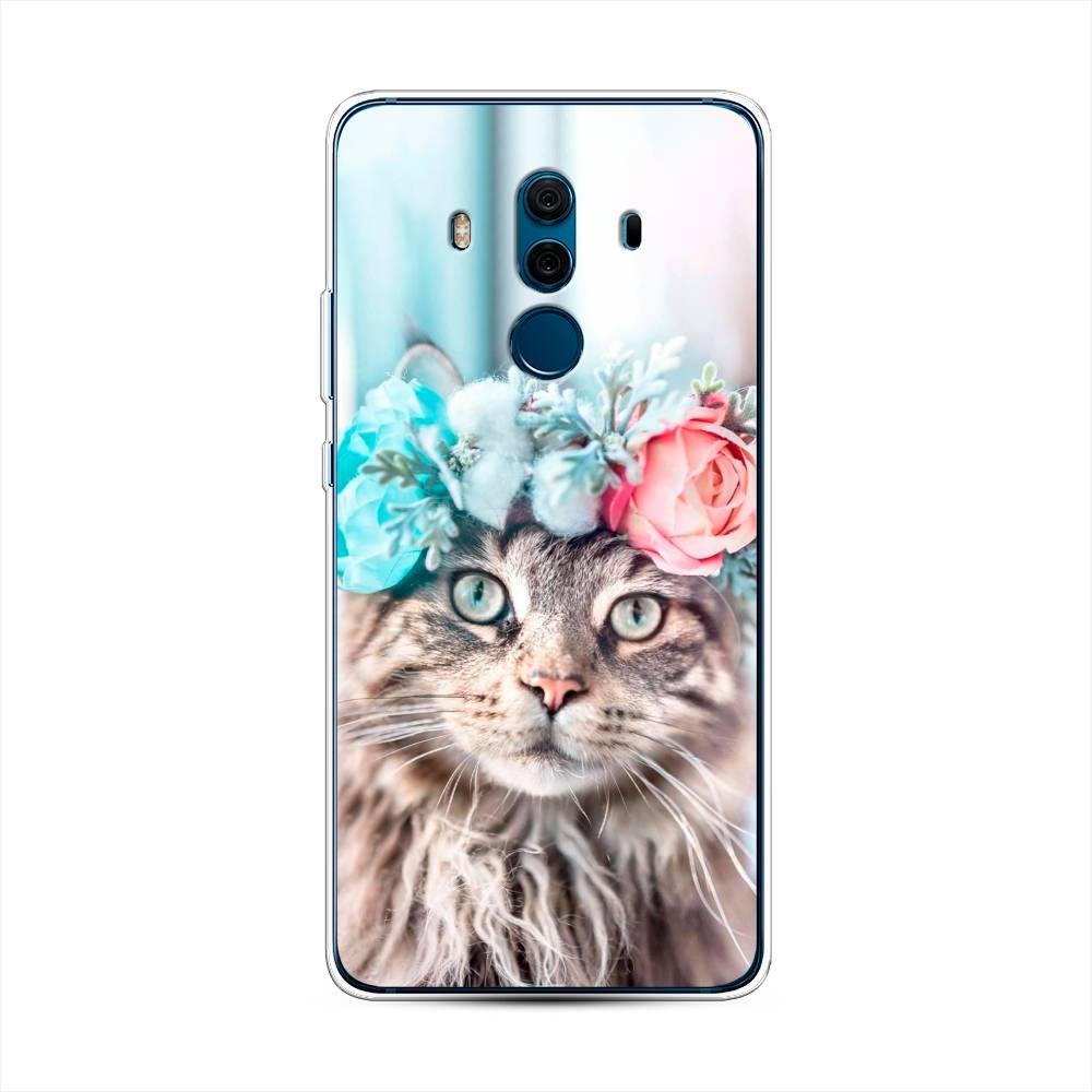 

Чехол Awog на Huawei Mate 10 Pro "Кот в венке", Разноцветный, 63450-2