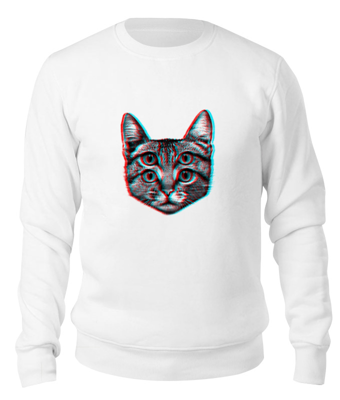 

Свитшот унисекс Printio Кот 3d белый XL, Кот 3d