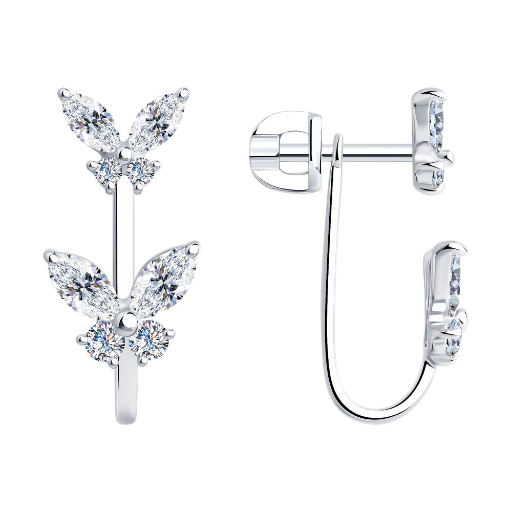 

Серьги джекеты из серебра SOKOLOV 94026498, фианит, 94026498