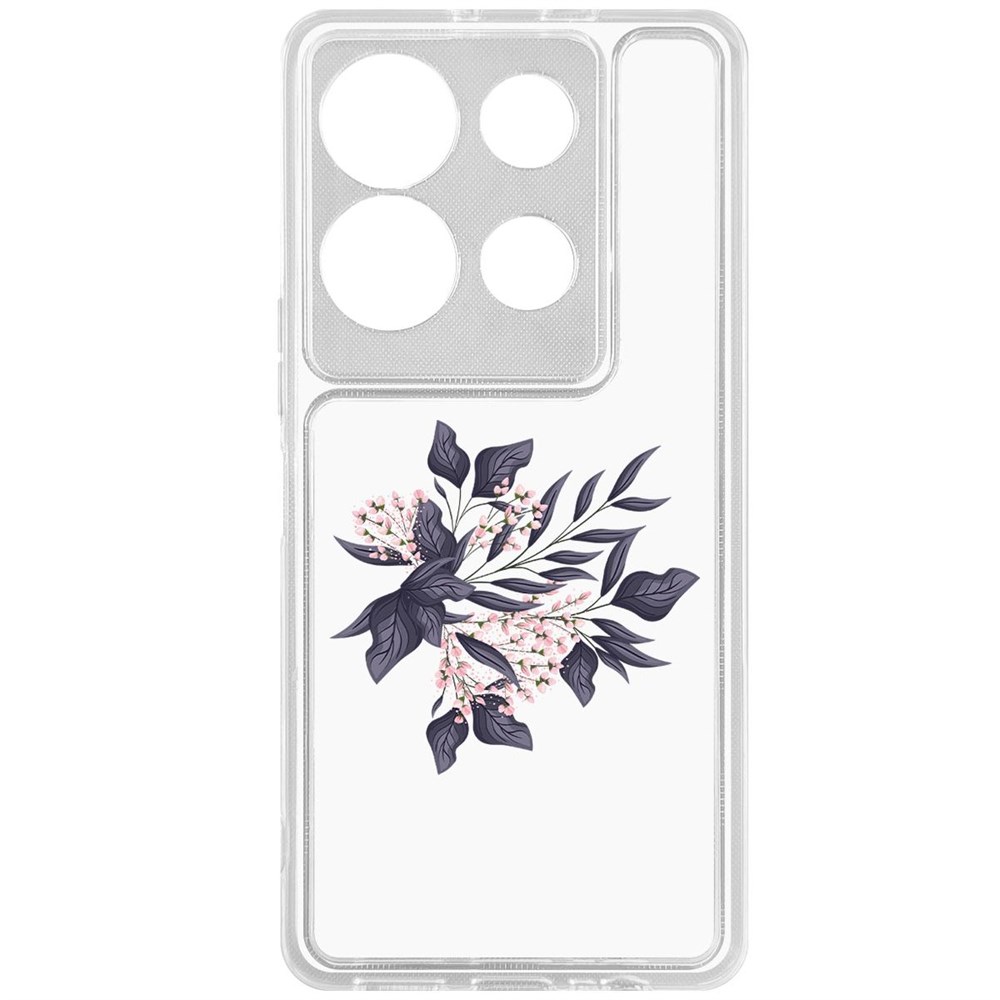 

Чехол-накладка Krutoff Clear Case Розовые бутоны для INFINIX Note 30 VIP, Прозрачный