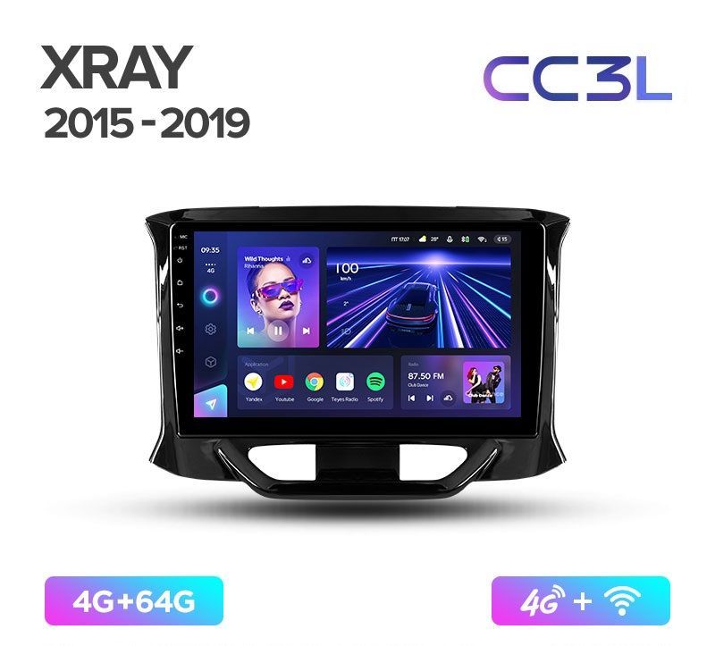 

Магнитола TEYES LADA XRAY 2015-2019 г. CC3L 4/64ГБ