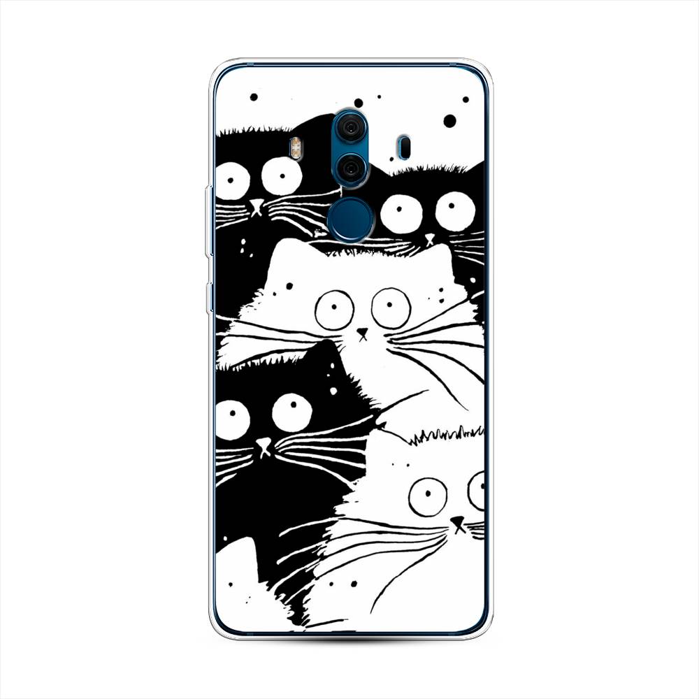 

Чехол Awog на Huawei Mate 10 Pro "Коты черно-белые", Разноцветный, 63450-2
