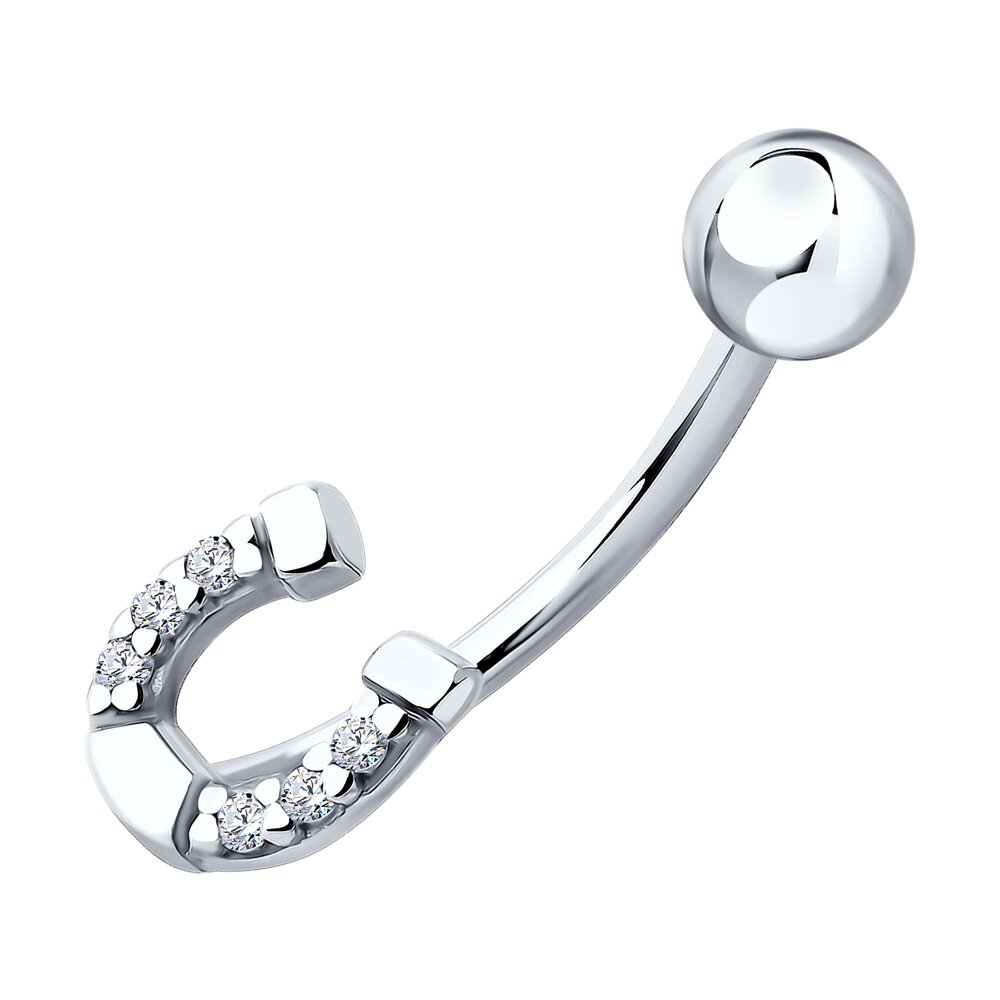 Пирсинг из серебра Diamant 94-160-02013-1, фианит