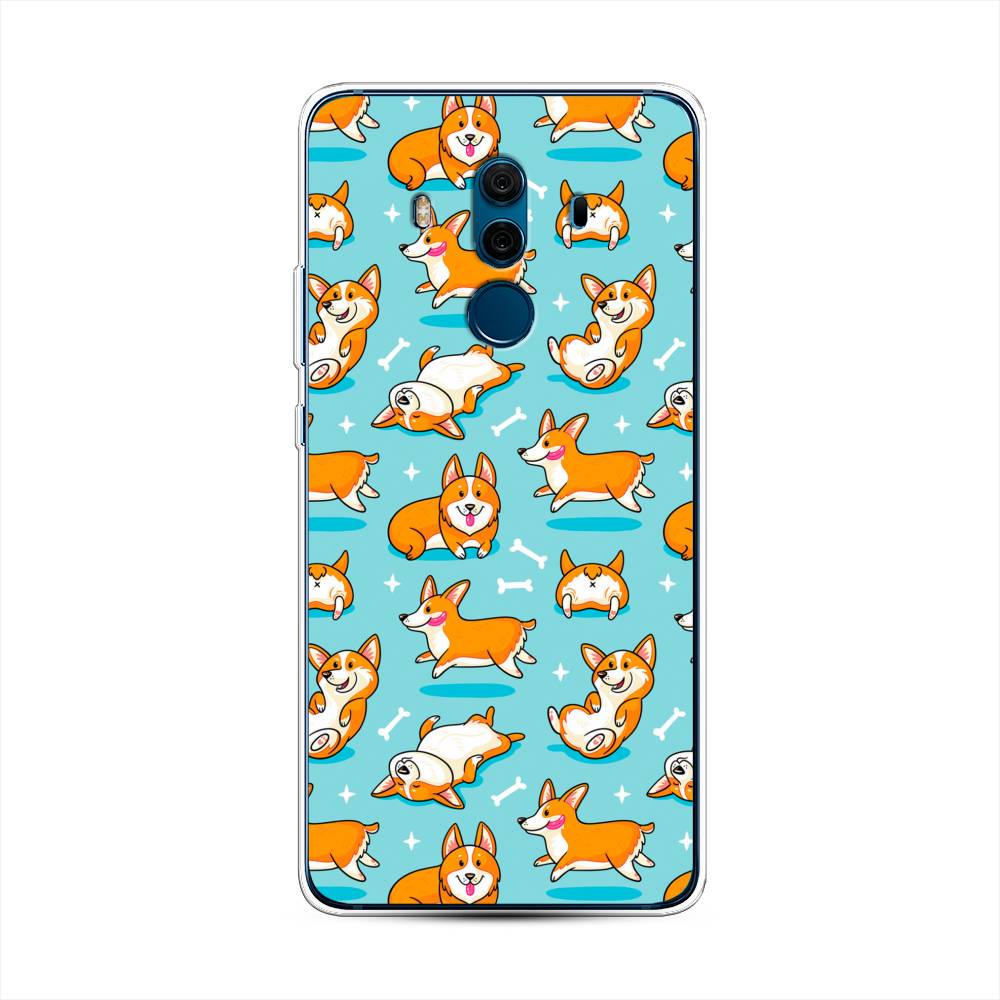 

Чехол Awog на Huawei Mate 10 Pro "Веселые корги", Разноцветный, 63450-2
