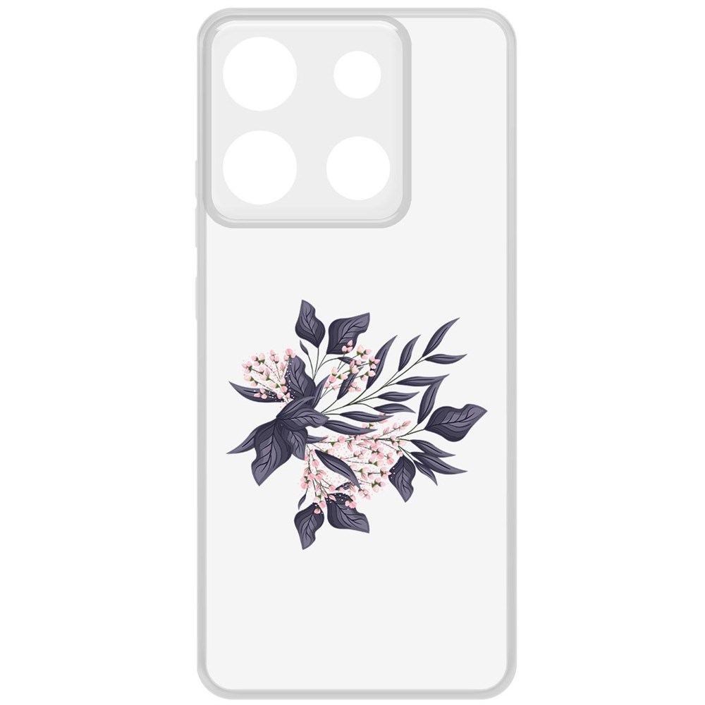 

Чехол-накладка Krutoff Clear Case Розовые бутоны для Infinix Smart 7 Plus, Прозрачный