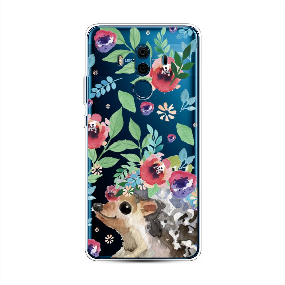 

Чехол Awog на Huawei Mate 10 Pro "Ежик в цветах акварель", Разноцветный, 63450-2