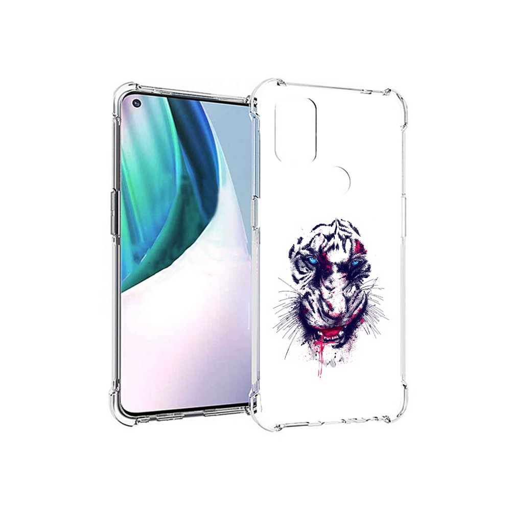 

Чехол MyPads Tocco для OnePlus Nord N10 5G безумный тигр (PT227047.129.228), Прозрачный, Tocco