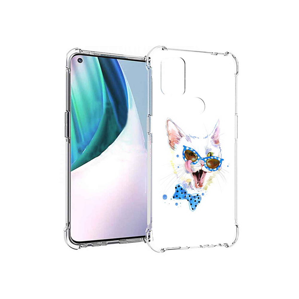 

Чехол MyPads Tocco для OnePlus Nord N10 5G белый кот (PT227047.129.229), Прозрачный, Tocco