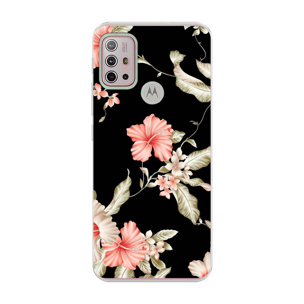 

Чехол Awog на Lenovo K13 Note/Motorola Moto G10/G20/G30 "Цветы на черном", Разноцветный, 242150-8