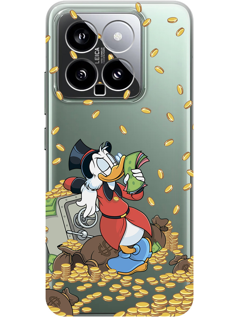 

Силиконовый чехол на Xiaomi 14 с принтом "Скрудж и сейф" прозрачный, Белый;красный;прозрачный, 777769971