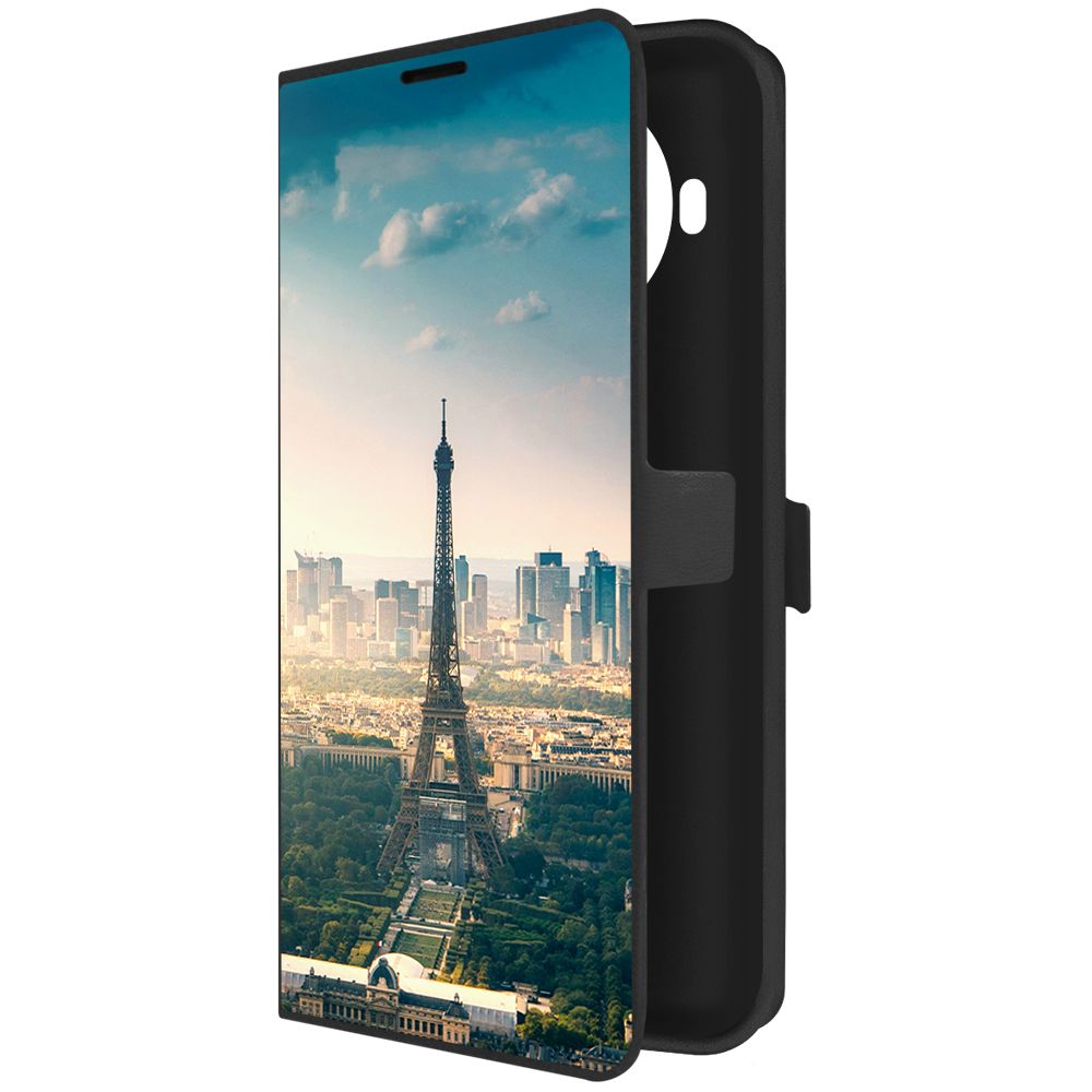 

Чехол-книжка Krutoff Eco Book для Xiaomi Mi 10T Lite Франция, Эйфелева Башня (черный)