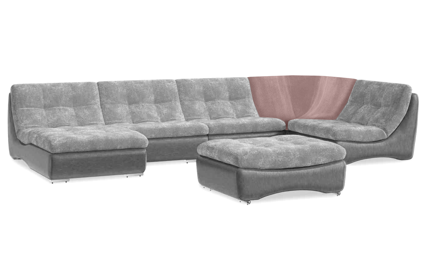 фото Чехол на секцию модульного дивана виктория хоум декор бруклин 168х123 пыльная роза